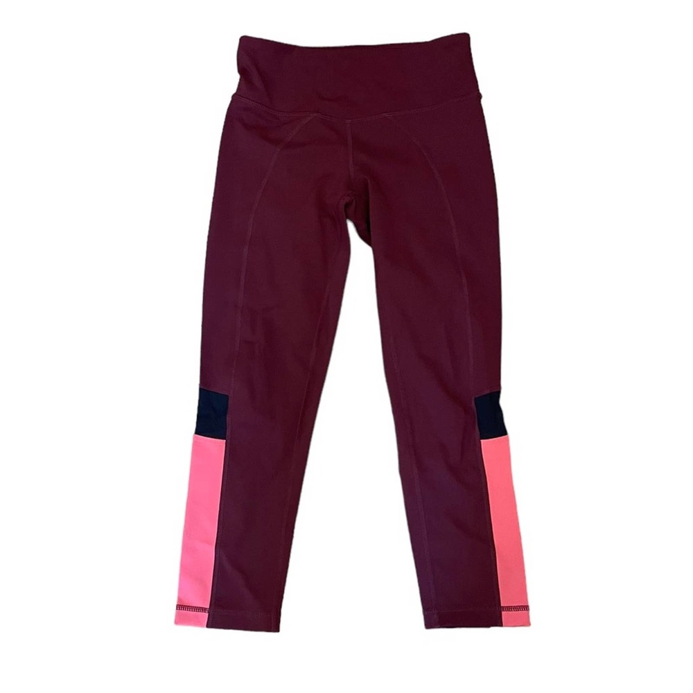 ZELLA Capri Athletic Color-block Leggings Maroon XS